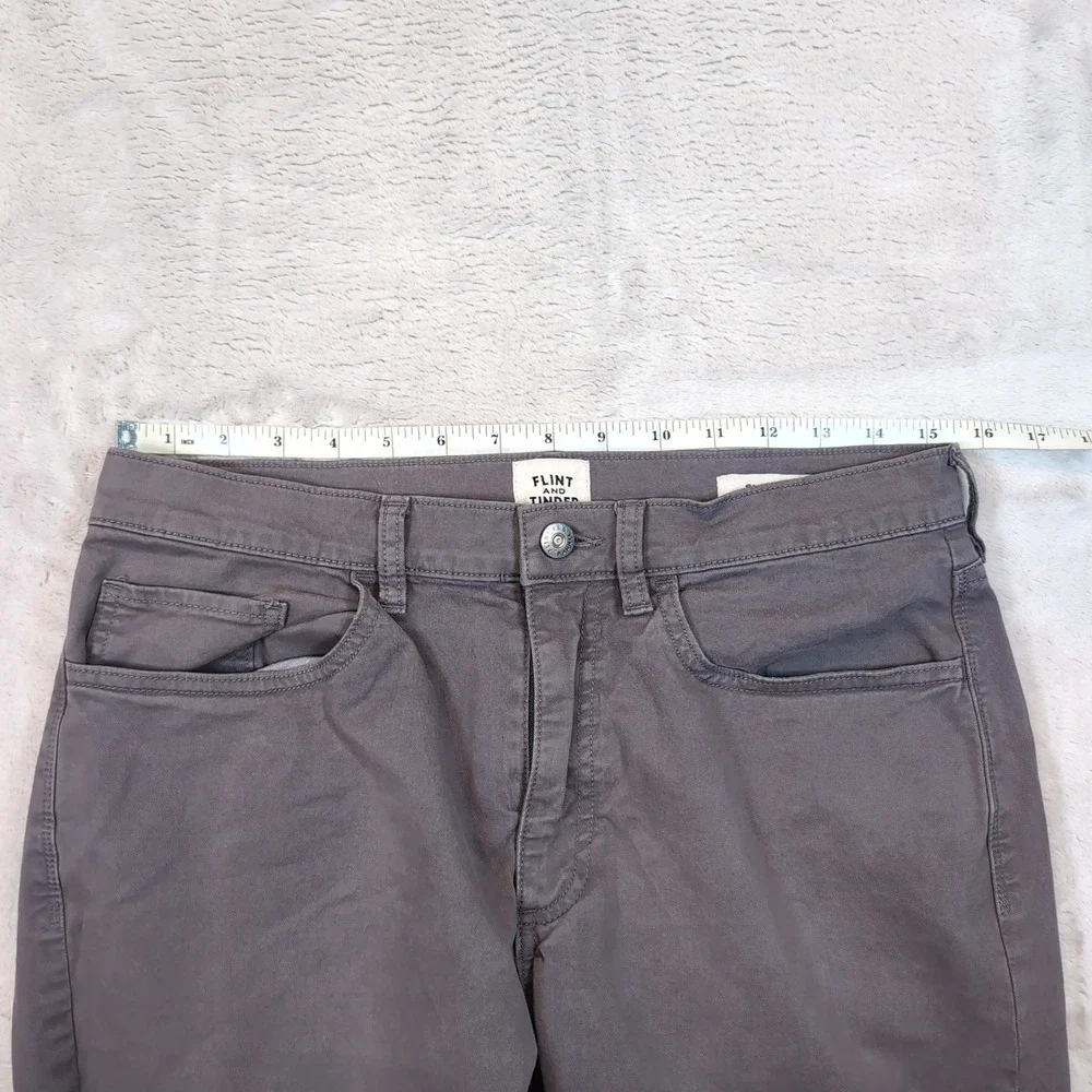 Flint and‎ Tinder 365 Pants Mens 31x32 (31x31) Gray Slim Fit Chino Five Pocket